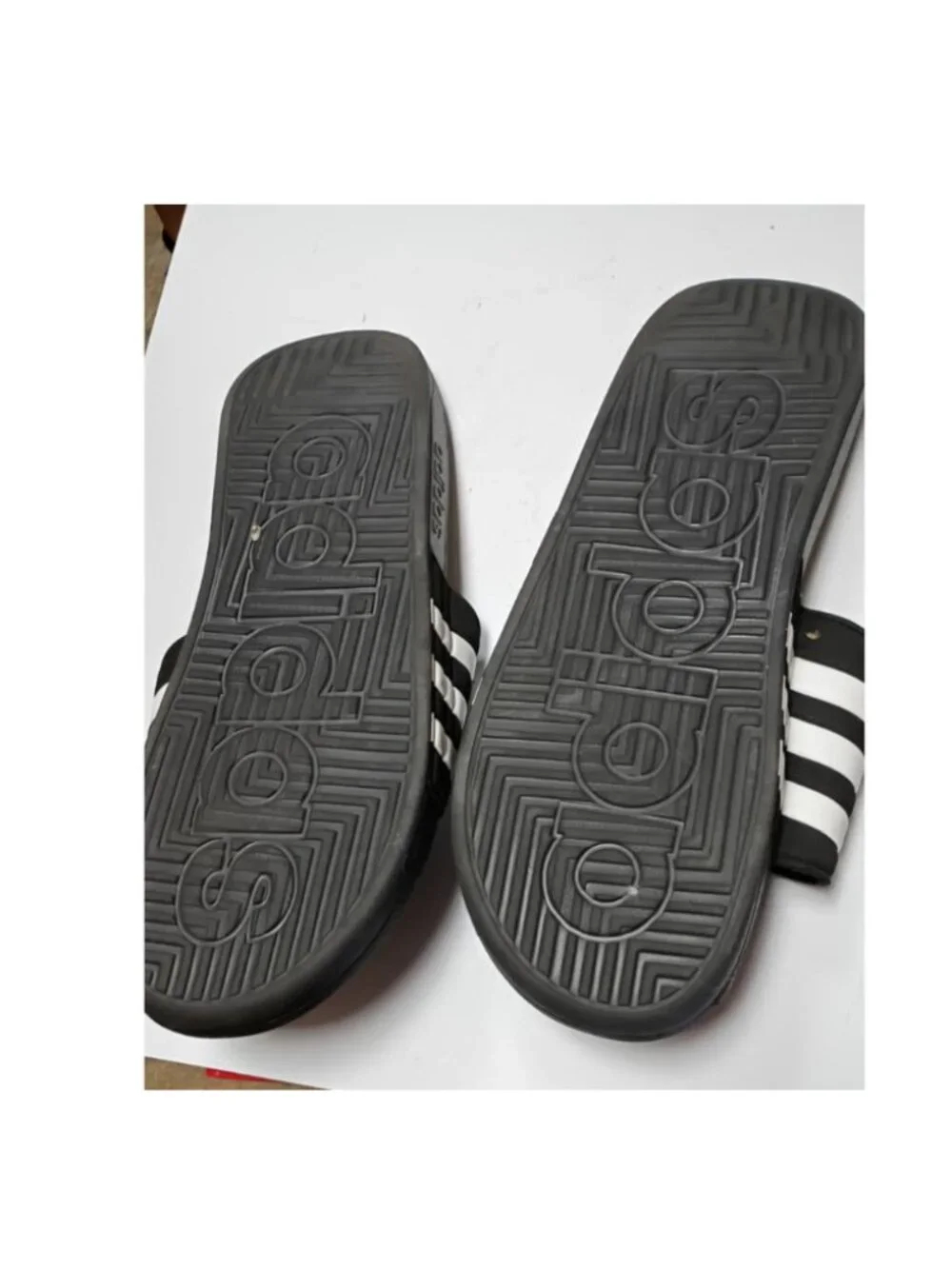 Adidas Men's Adissage TND Adjustable Massage Slide Sandals - Black/White